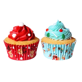 Cupcake Baking Cases - Santa and Rudolph